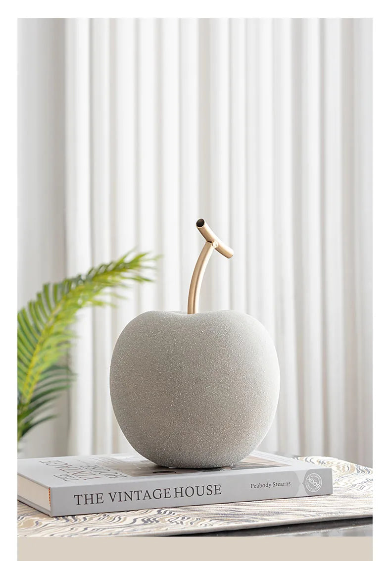 Minimalist Apple/pear Frosted Porcelain Statue  Decoration