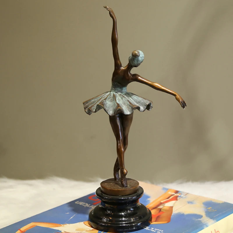 Bronze Ballet Dancer Sculptures Bronze Statue Ballerina  Ornament Crafts