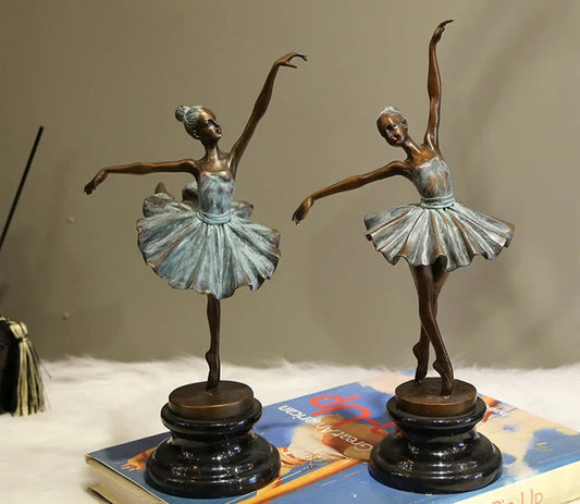 Bronze Ballet Dancer Sculptures Bronze Statue Ballerina  Ornament Crafts