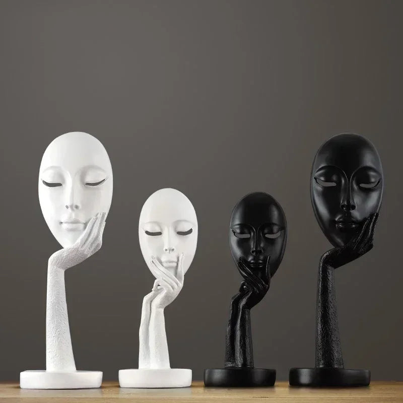 Abstract Face Resin Statue Artwork