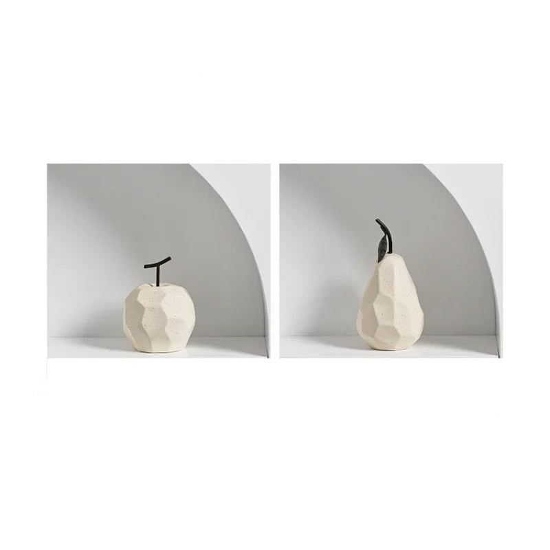 Apple and Pear ceramic sculpture