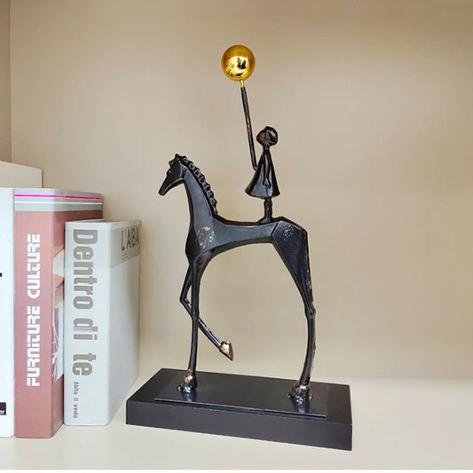 Figures Horse Riding Home Living Room Study Table Accessories House Interior Cabinet Bookshelf Ornaments Decoration Aesthetics