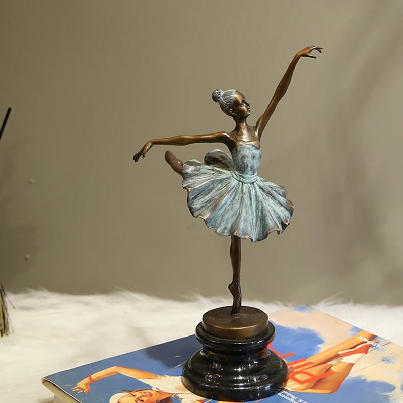 Bronze Ballet Dancer Sculptures Bronze Statue Ballerina  Ornament Crafts