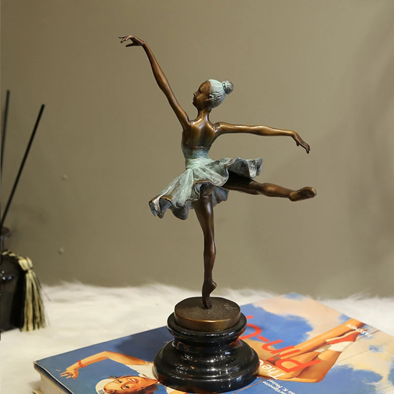 Bronze Ballet Dancer Sculptures Bronze Statue Ballerina  Ornament Crafts