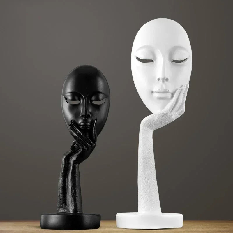 Abstract Face Resin Statue Artwork