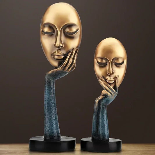 Abstract Face Resin Statue Artwork