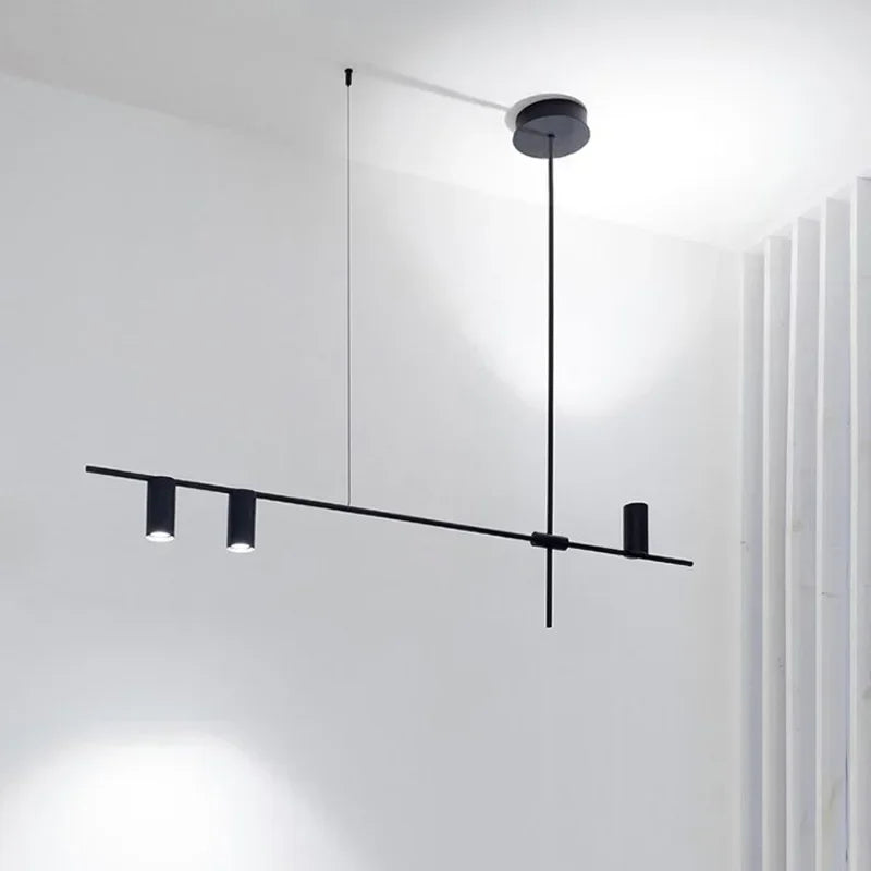 Modern Longer Chandelier Fixtures Black Pendant Lights Bar Suspension Decor