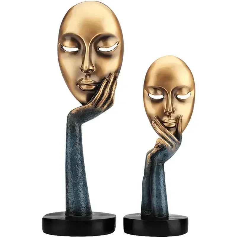 Abstract Face Resin Statue Artwork