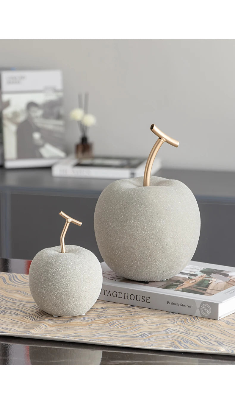 Minimalist Apple/pear Frosted Porcelain Statue  Decoration