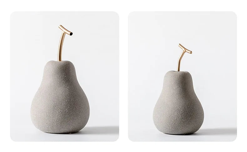 Minimalist Apple/pear Frosted Porcelain Statue  Decoration