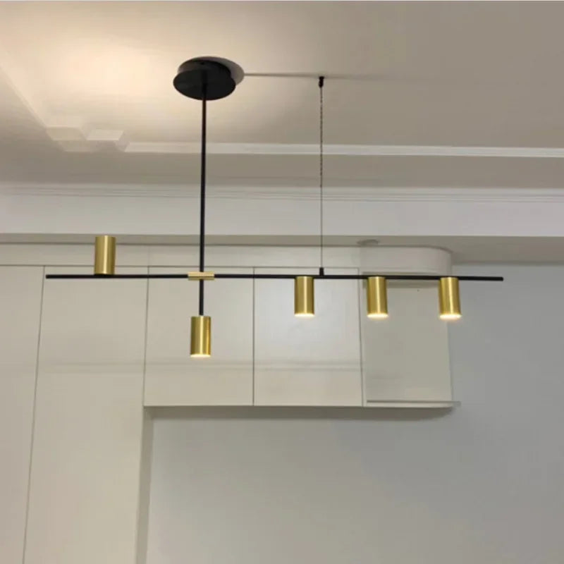 Modern Longer Chandelier Fixtures Black Pendant Lights Bar Suspension Decor