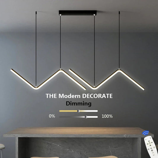 Gold/Black Long Line Pendant Light